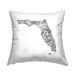 Stupell Florida State Shape Various Cities Typography Printed Outdoor Throw Pillow Design by The Saturday Evening Post