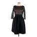 Eliza J Cocktail Dress - Fit & Flare: Black Solid Dresses - Women's Size 10