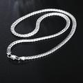 1pc 50cm20inches 925 Sterling Silvery Luxury Brand Design Noble Necklace Chain For Woman Men Fashion Wedding Engagement Jewelry