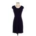 Banana Republic Cocktail Dress - Sheath: Purple Solid Dresses - Women's Size 4