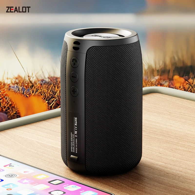 ZEALOT-S32 Drahtloser Bluetooth-Lautsprecher Mini tragbarer Subwoofer-Lautsprecher TWS Dual Pairing BT5.2 15W kabelloser Lautsprecher für den Außenbereich Image
