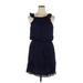 Parker Casual Dress - Mini Square Sleeveless: Blue Print Dresses - Women's Size X-Large