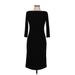 American Living Casual Dress - Sheath High Neck 3/4 sleeves: Black Solid Dresses - Women's Size 6