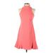 Vince Camuto Cocktail Dress - A-Line Mock Sleeveless: Pink Solid Dresses - Women's Size 0