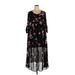 Torrid Casual Dress - Midi Scoop Neck Long sleeves: Black Print Dresses - New - Women's Size 2X Plus