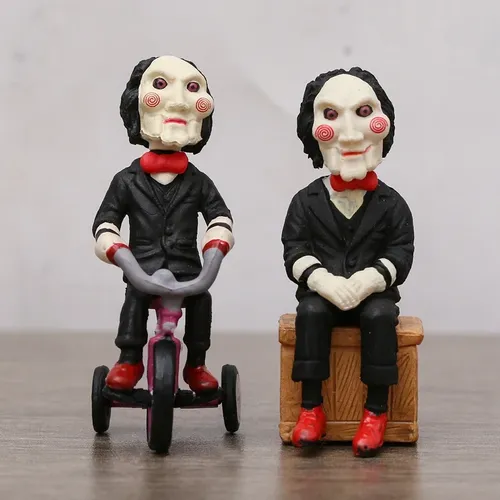 Horrorfilm Thema Billy Key Ring Puzzle von Säge PVC Figuren Desktop-Dekoration Spielzeug 5-5 5 cm