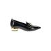 Jeffrey Campbell Flats: Slip-on Chunky Heel Chic Black Print Shoes - Women's Size 5 1/2 - Pointed Toe