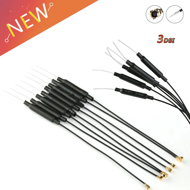 10 Stück/1 Stück 2,4 GHz WIFI-Antenne 3dbi UF.L IPX-Anschluss Messing Innenantenne 15 cm Länge 1,13 Kabel HLK-RM04 ESP-07 Image
