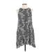 Sadie & Sage Casual Dress - Mini High Neck Sleeveless: Gray Dresses - Women's Size Small