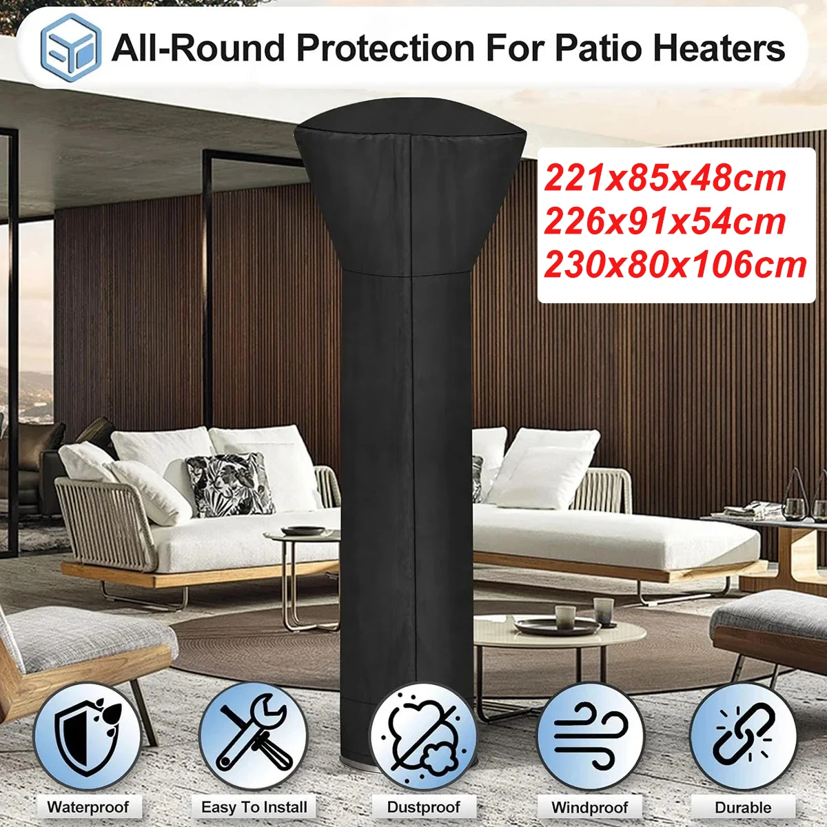 Terrassen heizungs abdeckung Hoch leistungs gas pyramide Regenschirm Heizungs abdeckung wasserdichte Gartenmöbel schutz Allzweck abdeckungen