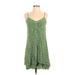 Sanctuary Casual Dress - A-Line V-Neck Sleeveless: Green Print Dresses - Women's Size Small