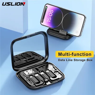 Uslion 6 in 1 60w USB C zu USB C Kabel für alle Smartphones Schnell ladekabel Adapter Kit otg Konverter Datenkabel Aufbewahrung sbox