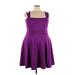 Torrid Casual Dress - A-Line Square Sleeveless: Purple Solid Dresses - Women's Size 22 Plus