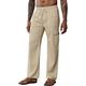 Homme Pantalon en lin Pantalon pantalon été Pantalon de plage Poche Cordon Taille elastique Plein Confort Respirable du quotidien Vacances Plage Hawaïen Bohème Noir Blanche