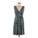 Soma Casual Dress - A-Line Plunge Sleeveless: Blue Dresses - Women's Size Medium