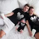 Disney Mickey Minnie Maus Kopf Druck Familie Passenden Outfits Papa Mama Kinder T-shirt Baby Bodys