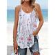 Femme Débardeur Camisole Gilet Floral Casual Imprimer Rose Claire Sans Manches Mode Moderne Col en U Eté