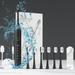 CELNNCOE Electric Toothbrush Electric Toothbrush With 6 Brush Heads Smart 6-speed Timer Electric Toothbrush IPX7 Home Decor Black Free Size
