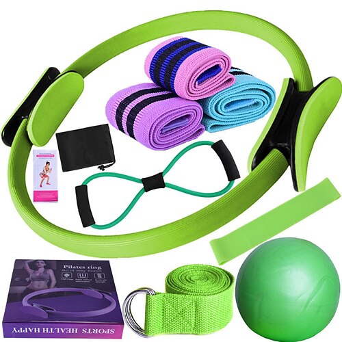Yoga Fitness 11-teiliges Set mit Band Latexsilken Hüftring Latexschnurring Yoga-Ball Dehnband Pilates Weihnachtsgeschenk Image