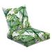 2-Piece Deep Seating Cushion Set Seamless watercolor tropical leaves dense jungle Hand tropic Outdoor Chair Solid Rectangle Patio Cushion Set