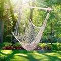 Mother s Day Sales - Rope Hammock Cradle Chair Cotton Hanging Rope Swing Chair for Indoor Outdoor Bedroom Garden Yard Patio