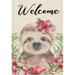 GZHJMY Garden Flag Double Sided Welcome Sloth Tropical Fade Resistant Burlap Seasonal Flags 12x18 Inch Yard Flag for Outside Lawn Patio Porch House Decor Yard Flags