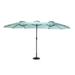 14.8 Ft Double Sided Patio Umbrellas with Crank Outdoor Extra Large Market Table Umbrella Oversized Umbrella for Deck Pool Backyard Light Green