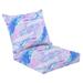 Outdoor Deep Seat Cushion Set 24 x 24 Brushed Pattern Indigo Abstract Texture Aquarelle Repeat Background Deep Seat Back Cushion Fade Resistant Lounge Chair Sofa Cushion Patio Furniture Cushion