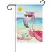 Wamika Hello Summer Pink Flamingo Large Garden Flag 28 x 40 Double Sided Flags Beach Starfish Sea Shell Welcome Spring Summer Birds Yard Outdoor House Flag Banner Home Flamingo Decorations