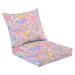 Outdoor Deep Seat Cushion Set 24 x 24 Abstract colorful retro seamless pattern Vintage multicolored Fluid Deep Seat Back Cushion Fade Resistant Lounge Chair Sofa Cushion Patio Furniture Cushion