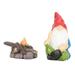 2pcs Miniature Gardening Gnomes Set Hand Painted Vivid Lovely Waterproof Good Luck Sitting Gnomes Firewood Statue