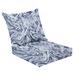 Outdoor Deep Seat Cushion Set 24 x 24 Cyan Seamless Decoration Paint White Blue Watercolor Pattern Repeat Deep Seat Back Cushion Fade Resistant Lounge Chair Sofa Cushion Patio Furniture Cushion