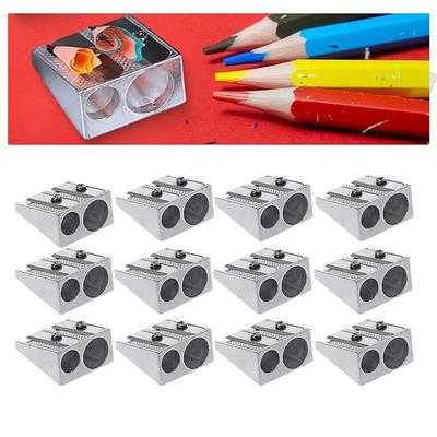 Magnesium Pencil Sharpener Survival, Hand Held Pencil Sharpener 2-Hole Pencil Sharpener Magnesium Alloy Wedge Profile