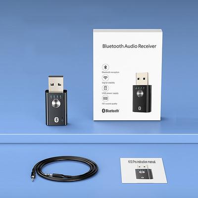 USB Bluetooth 5.1 Adapter for PC Speaker TV 4 In 1 Wireless Music Audio Receiver 3.5mm Jack AUX Transmitter
