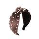 Pearl Headbands for Women, Beaded Headband Non Slip Wide Top Knot Head Bands, Black White Pink Gold Headband with Pearls Hair Accessories for Women and Girls Daily Festival Gifts