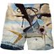 Men's Board Shorts Swim Shorts Swim Trunks Summer Shorts Beach Shorts Pocket Drawstring Elastic Waist Graphic Prints Fish Comfort Quick Dry Outdoor Daily Going out Fashion Streetwear Black White