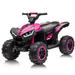 Jojoka 12V Kids ATV Ride on Car 4 Wheeler Off-Road Quad Battery Powered Electric Fun Toys Vehicle with Remote Control Music High/Low Speeds LED Lights Treaded Tires for 3-8 Years Old Pink