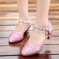 Girls' Heels Dress Shoes Flower Girl Shoes Princess Shoes School Shoes Glitter Portable Breathability Non-slipping Princess Shoes Big Kids(7years ) Little Kids(4-7ys) Gift Daily Walking Shoes