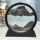 3D Dynamic Sand Art Liquid Motion, Moving Sand Art Picture Round Glass 3D Deep Sea Sandscape in Motion Display Flowing Sand Frame Relaxing Desktop Home Office Work Decor