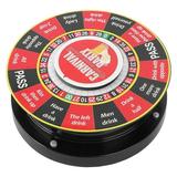 1PC English Drinking Game Turntable KTV Drinking Game Roulette Supply(Black+Red)