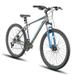 Hiland Aluminum 27.5 Inch Mountain Bike with 27 Speeds Shifter Lock-Out Suspension Fork & Hydraulic Disc-Brake for Men 5 7 - 6 Grey