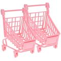 Oahisha Mini Shopping Cart 2pcs Mini Shopping Cart Trolley Home Office Sundries Storage Ornaments