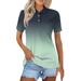 Dorkasm Women s Polo Shirts Cotton Short Sleeve Collared Golf Shirt Floral Printed Buttons Breathable Wicking Cool Casual Tops Mint Green M