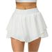 Ersazi Spring Dresses for Women 2024 On Clearance Women s Fake Two-Piece Running Casual Summer Sports Exercise Cycling Shorts Gym Yoga Tennis Skirt (Including Pocket) White Dress Women White L