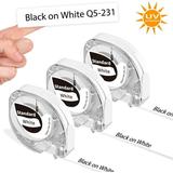 P12 Label Maker Tape Compatible Phomemo P12 Labels 12mm 0.47 Inch Black on White Tape Label Maker Tape Replacement