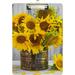 GZHJMY Bouquet of Sunflower Floral Vintage Clipboards for Kids Student Women Men Letter Size Plastic Low Profile Clip 9 x 12.5 in Silver Clip Whiteboard Clipboards