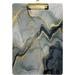 GZHJMY Abstract Black White Marble Gold Acrylic Clipboard Letter Size 9 x 12.5 Decorative Clipboard with Low Profile Silver Metal Clip for Office School Student Women Whiteboard Clipboards