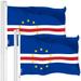 G128 2 Pack: Cape Verde Cape Verdean | 3x5 Ft | LiteWeave Pro Series Printed 150D Polyester | Country Flag Indoor/Outdoor Vibrant Colors Brass Grommets