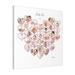 Custom Canvas Prints Beige And Pink Simple Love Heart Photo Personalized Photo Image Collage Wall Art Picture Room Decor 18x18 inch/ No Frame