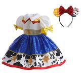 Rongking Toddler Girls Jessie Princess Dress Cowgirl Costume Halloween Dress up 1-7T